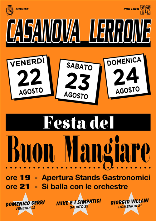 Sagra del Buon Mangiare (22/23/24 Agosto 2025)